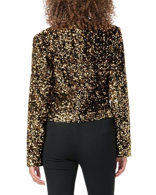 Endless Rose Black Sequin Padded Shoulder Jacket