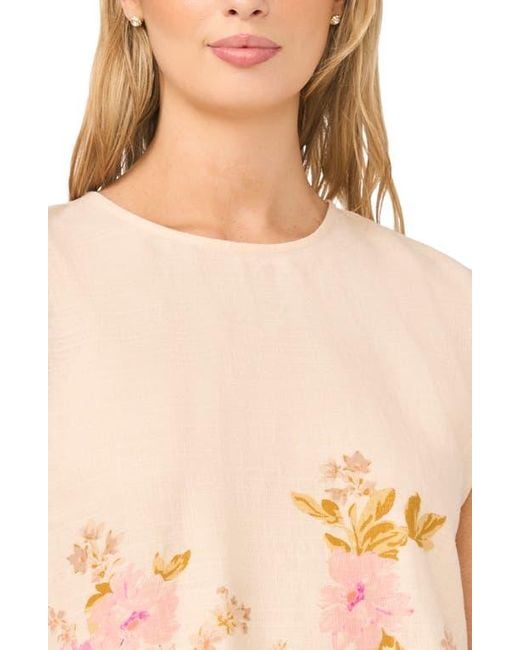 Halogen® Red Floral Print Top