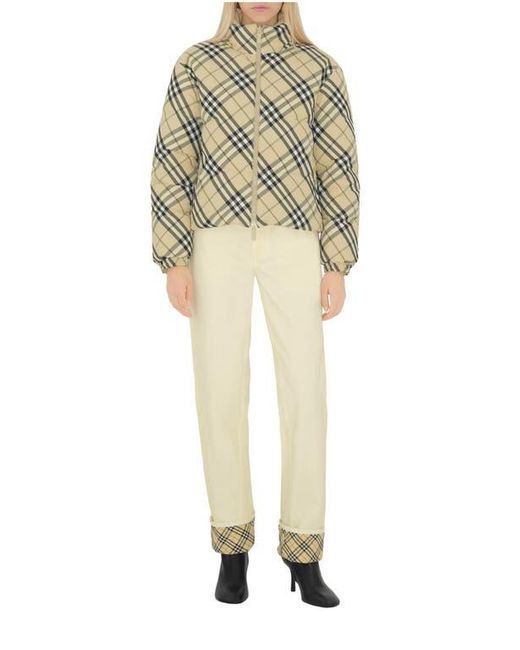 Burberry Yellow Reversible Check Puffer Jacket
