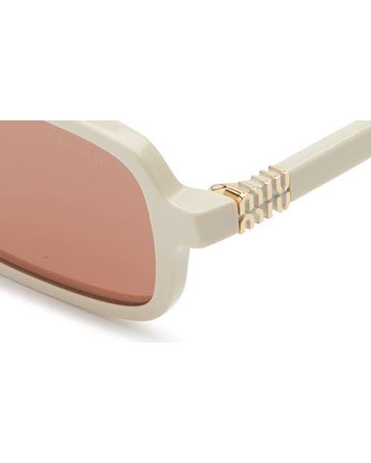 Miu Miu Pink 52Mm Rectangular Sunglasses
