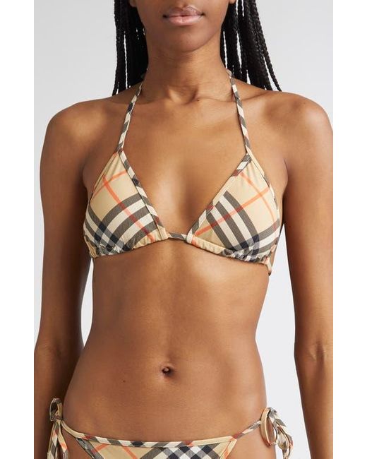 Burberry Natural Check Triangle String Bikini Top
