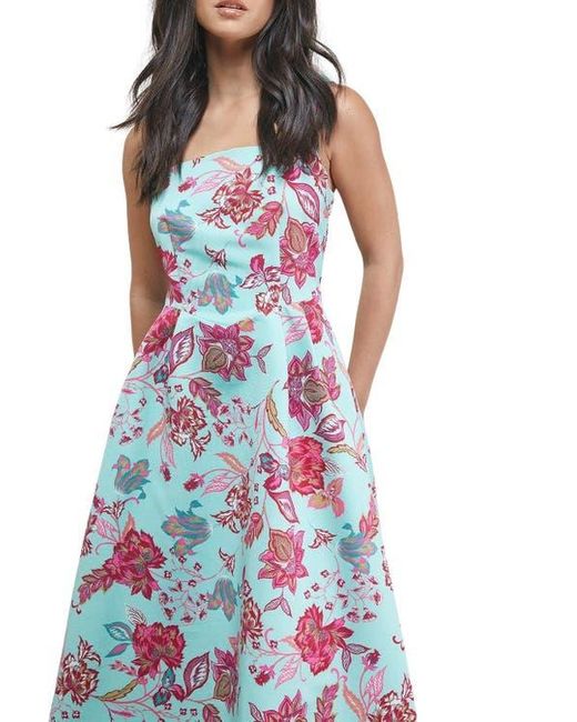 Oasis Blue Strappy Midi Prom Dress