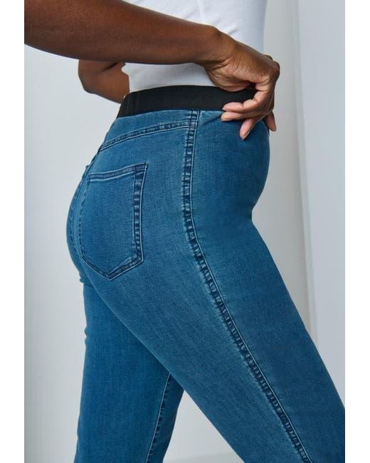 Jessica London Blue Stretch Denim Straight-Leg Jegging