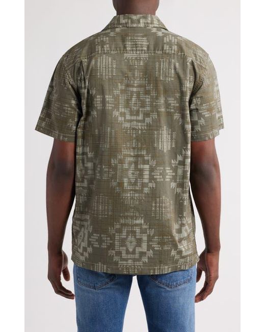 Pendleton Green Geo Pattern Cotton Camp Shirt for men