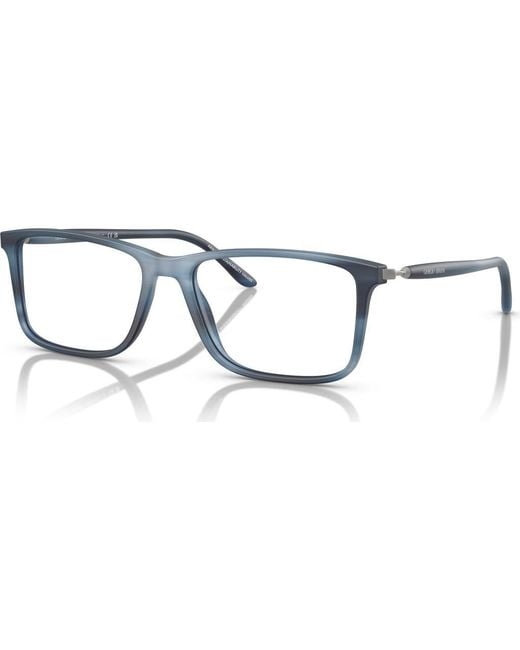 Giorgio Armani Blue 56Mm Rectangle Optical Glasses for men