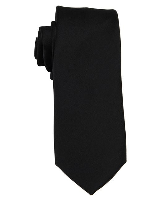 Brooklyn Brigade Black Solid Satin X-Long Tie for men