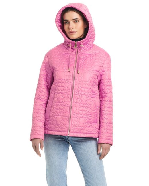 Kate Spade Pink Quilts Hooded Jacket