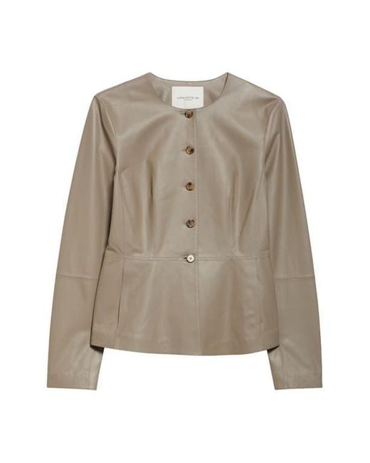 Lafayette 148 New York Natural Fitted Waist Collarless Jacket