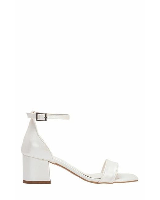 Forever & Always Shoes White Athena Low Heel Sandals With Ribbon