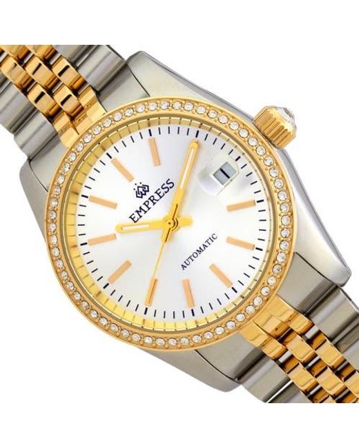 Empress Metallic Constance Automatic Bracelet Watch With Date