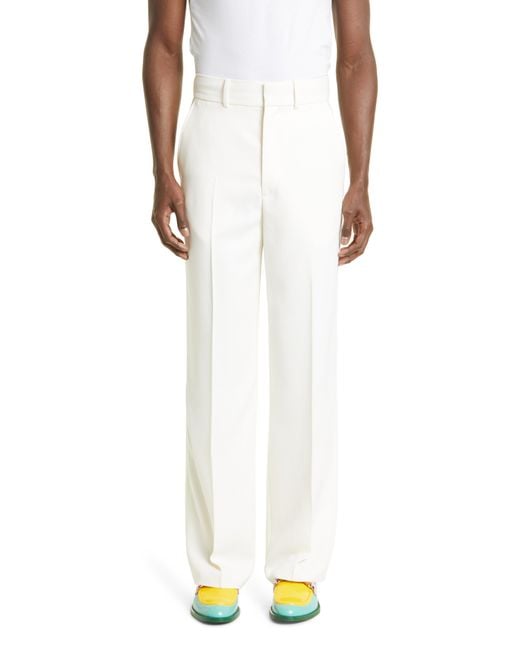 CASABLANCA White Wool Flare Trousers for men