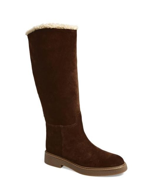 Jeffrey Campbell Brown Zabini Faux Shearling Lined Knee High Boot