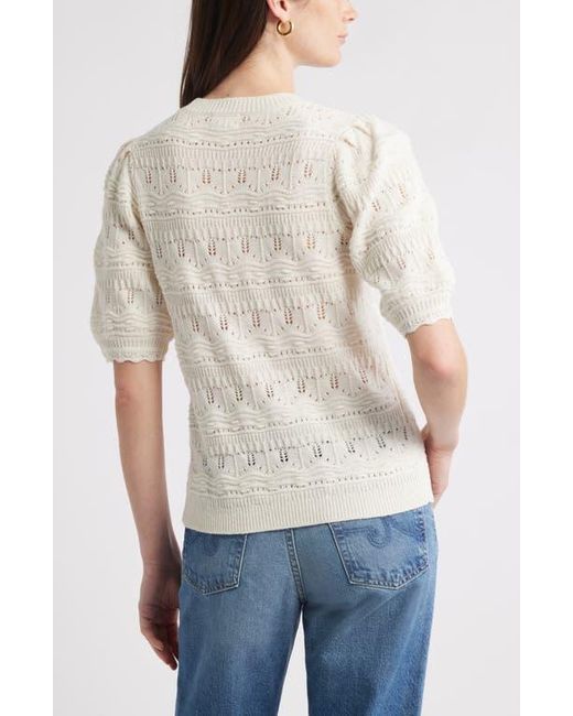 Caslon White Mixed Stitch Sweater