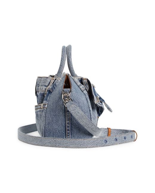 Givenchy Blue Mini Antigona Lock Jeans Handbag