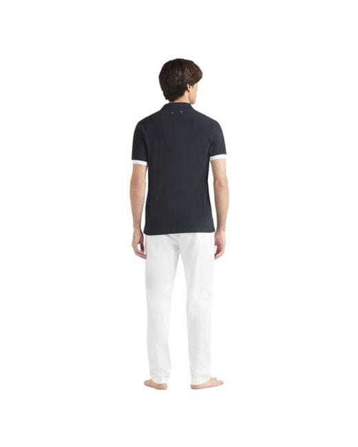 Vilebrequin Black Solid Cotton Polo for men