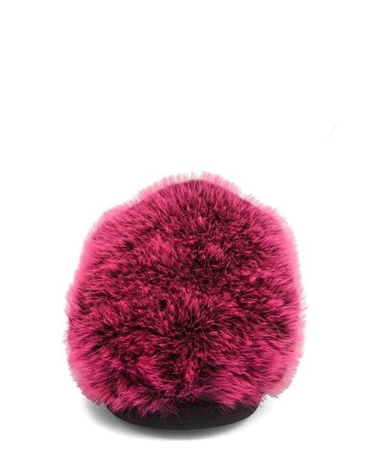 Steve Madden Pink Poof Faux Fur Slipper
