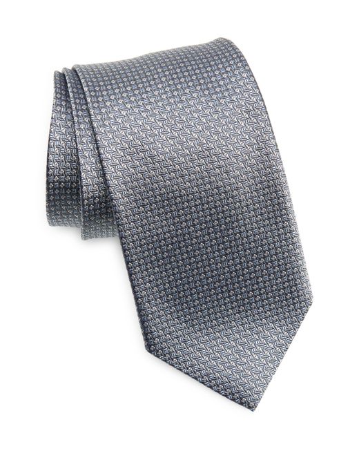 David Donahue Gray Neat Silk Tie for men