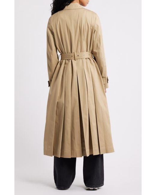 Damson Madder Natural Sofia Pleated Belted Trench Coat