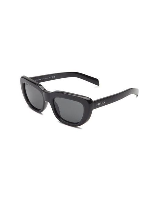 Prada Black 53Mm Rectangular Sunglasses