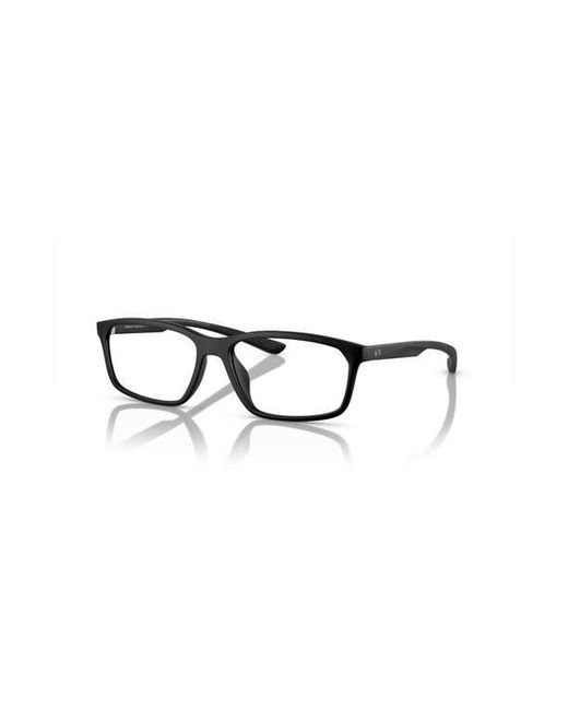 ARMANI EXCHANGE Black 56Mm Rectangle Optical Glasses for men
