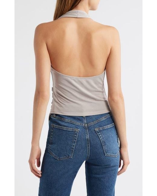 Mango White Toucan Wrap Halter Top