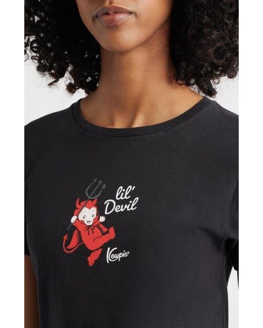 GOLDEN HOUR Blue Kewpie L'Il Devil Cotton Graphic T-Shirt