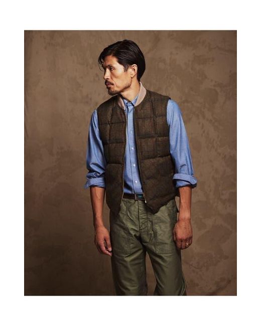 Fortela Green Wool Check Vest for men