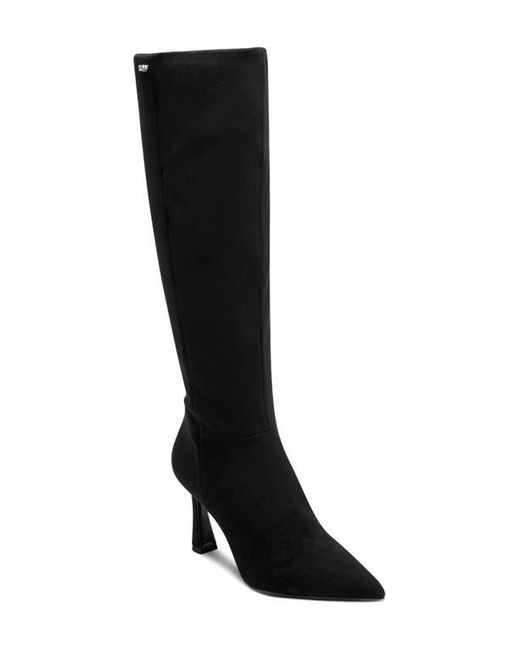 DKNY Black Cainon Pointed Toe Knee High Boot