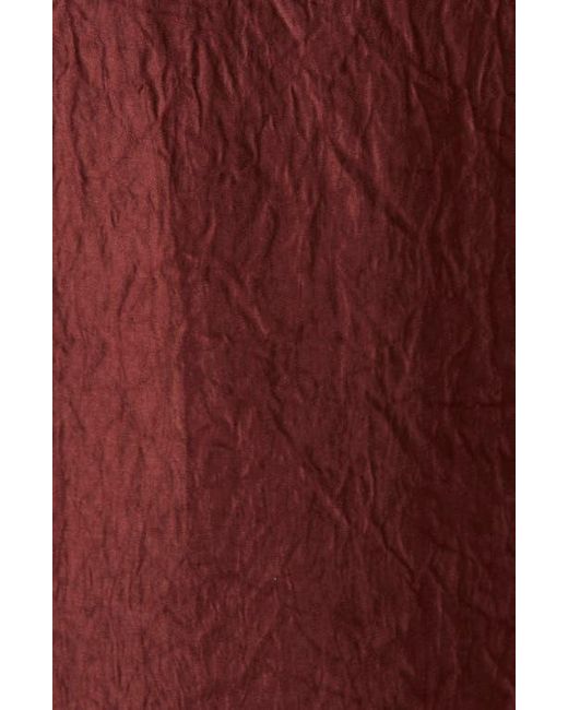 Jason Wu Red Oversize Belted Crinkled Satin Button-Up Top