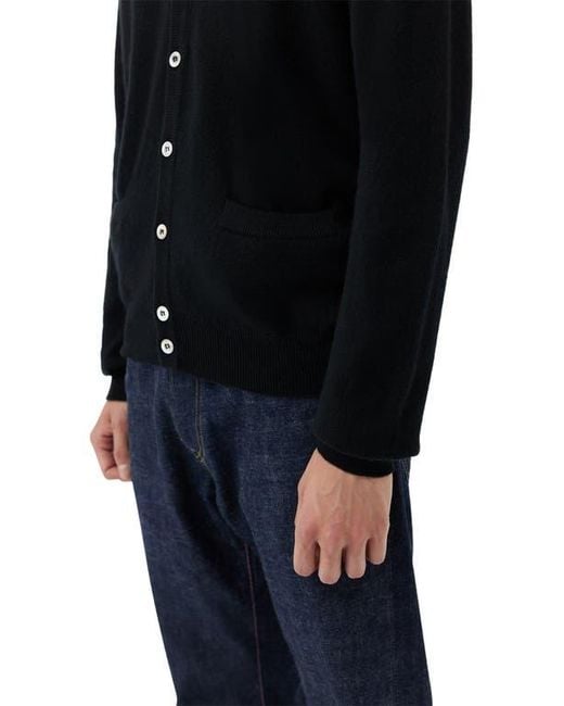 GOBI Mongolian Cashmere Blue Essential Cashmere V-Neck Cardigan for men