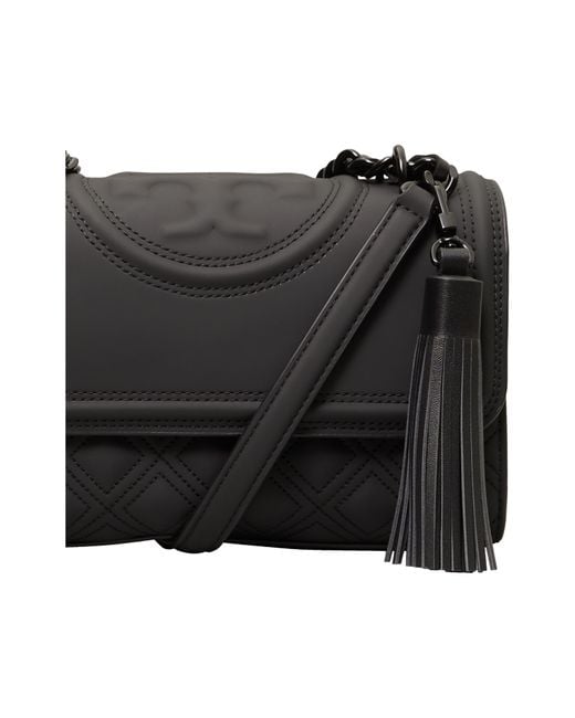 Tory Burch Fleming Matte Small Convertible Shoulder Bag in Black