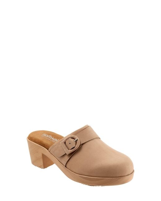 Softwalk® Brown Ferrara Platform Mule