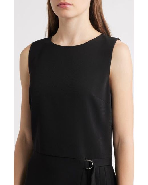 Sam Edelman Black Side Pleat Sheath Minidress