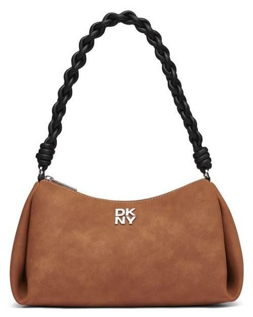 DKNY Brown Remy Top-Zip Shoulder Bag