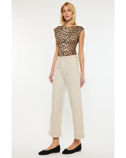 Kancan Natural Calla Ultra High Rise Cropped Wide Leg Jeans