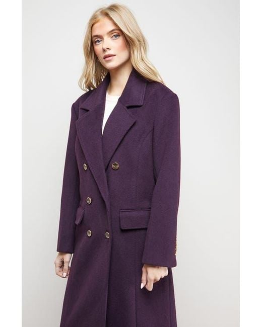 Oasis Purple Maxi Tailored Coat