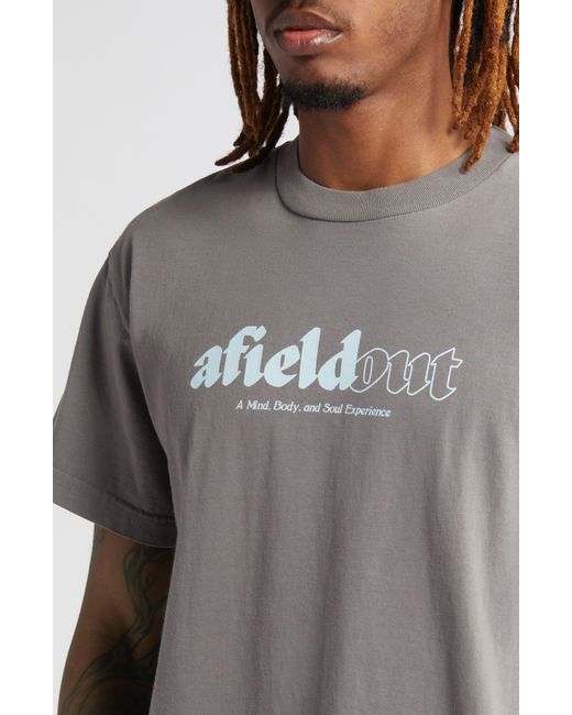 Afield Out Gray Invigorate Cotton Graphic T-shirt for men