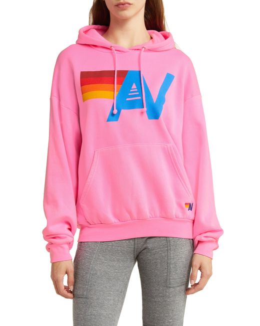 Aviator Nation Relaxed Fit Logo Hoodie in Pink Lyst