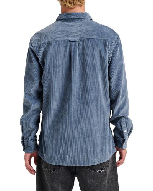 Quiksilver Blue Cotton Corduroy Button-Up Overshirt for men