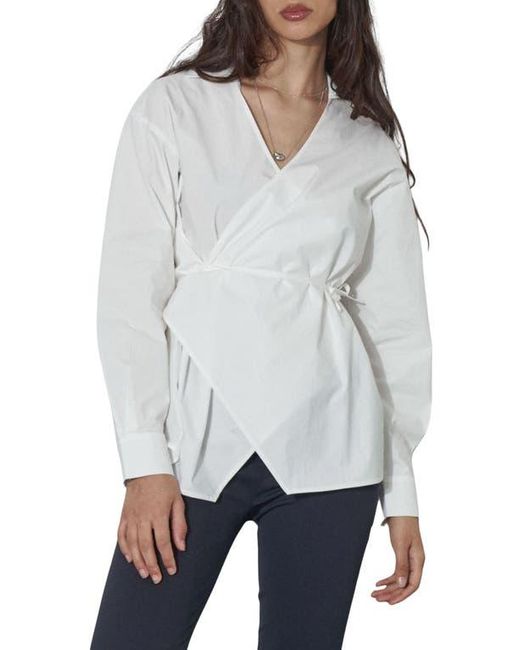Find Me Now Gray Mukkda Cotton Wrap Top