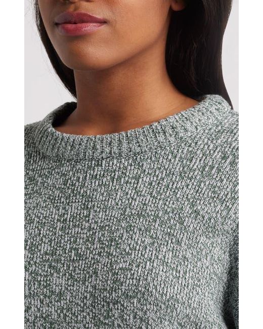 PacSun Gray Micah Marled Crop Cotton Blend Rib Sweater