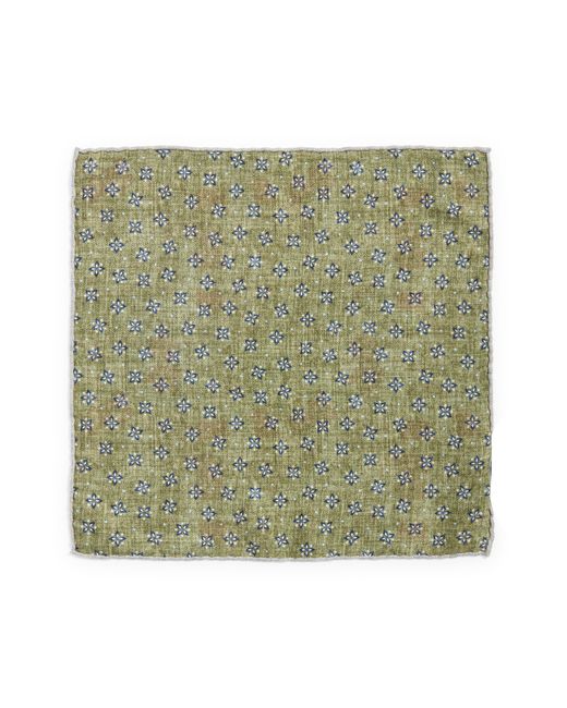 Edward Armah Blue Floral & Neat Prints Silk Pocket Square for men