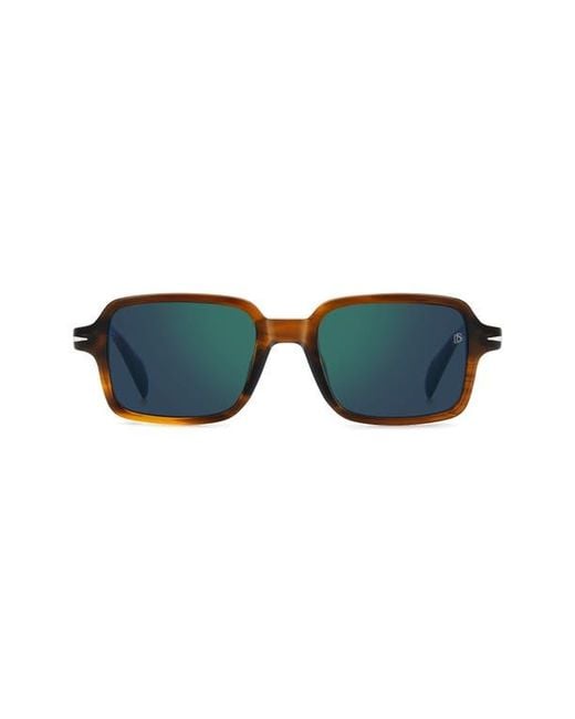 David Beckham Blue 51Mm Rectangular Sunglasses for men