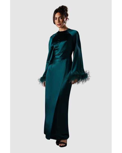 coast satin dress Full Skirted Midi Dress, Navy Blue The wrap Coast Women's Satin Back Crepe