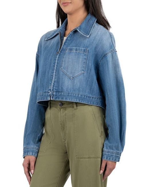 Kut From The Kloth Blue Luna Oversize Crop Denim Jacket
