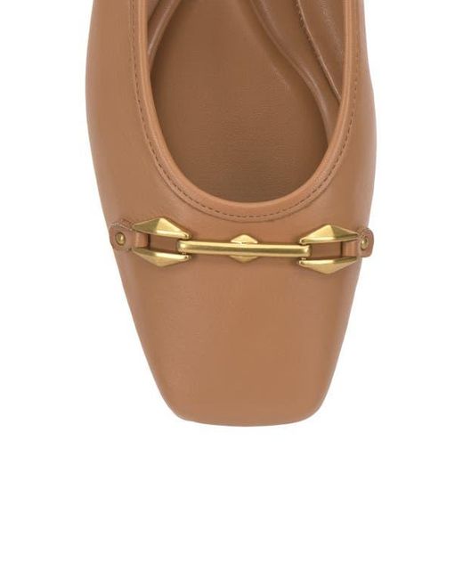 Vince Camuto Brown Virna Square Toe Flat