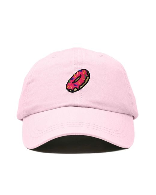 Alix Pink Donut Embroidered Adjustable Cap for men