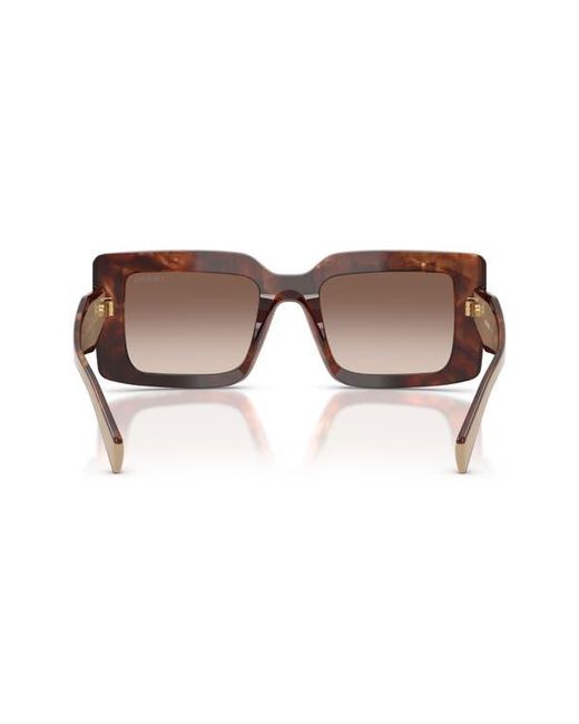 Prada Brown 53Mm Rectangular Sunglasses