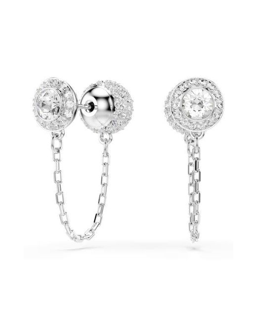 Swarovski White Una Linear Drop Earrings