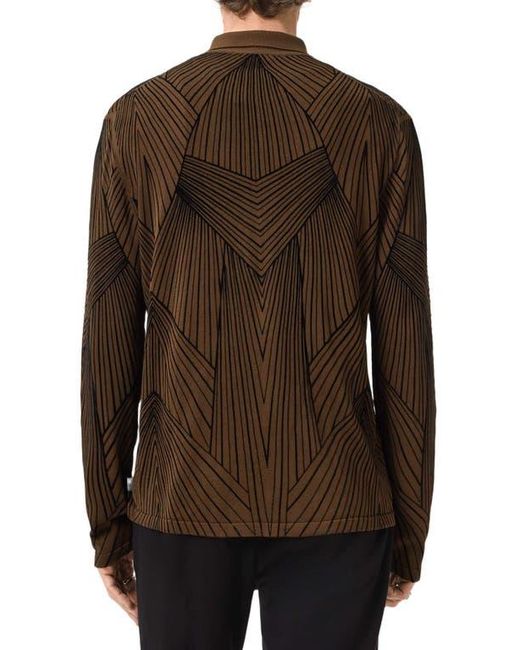 John Varvatos Brown Dorian Knit Button-Up Shirt for men